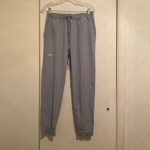 Under Armour Women’s Sport Woven Loose Lt. Blue Joggers, Side Pockets Sz M